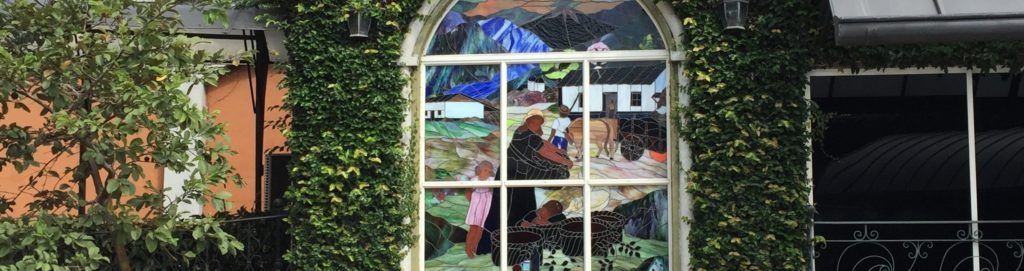 Stained glass window in Costa Rica, where one of our global missions outreaches is held