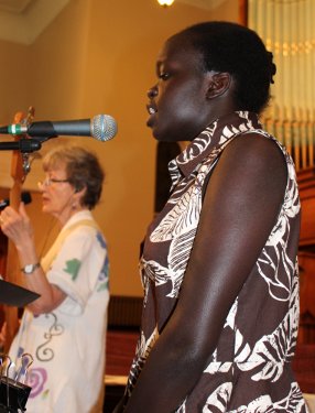 Singer and instrumentalist during worship, where we use a blended worship style
